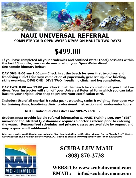 NAUI Open Water Referral