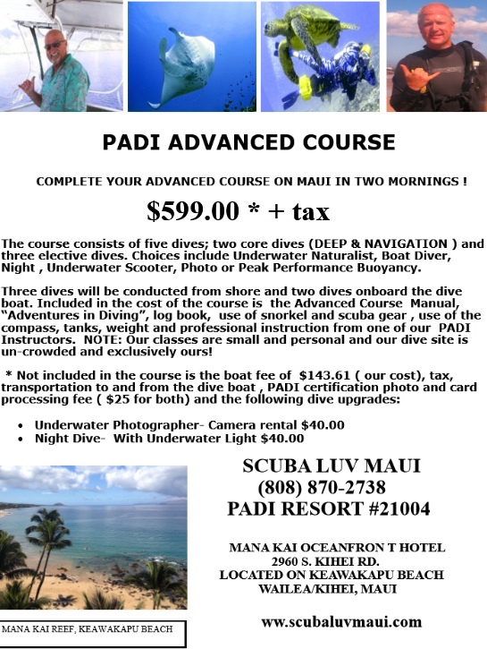 PADI Advanced Open Water Certification